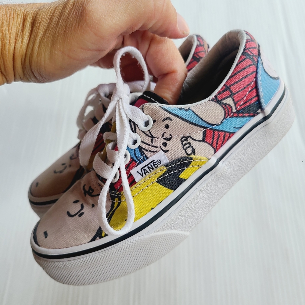 VANS x Peanuts kids Low Top Tie Shoes Sneakers Size 11 Toddler - Picture 4 of 9